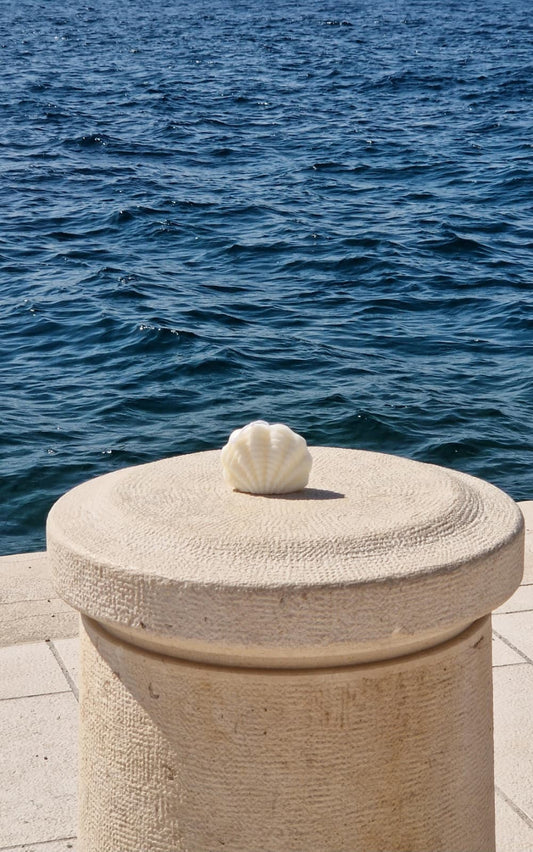 Seashell Candle — Unscented Soy Wax | Mediterranean Coastal Décor
